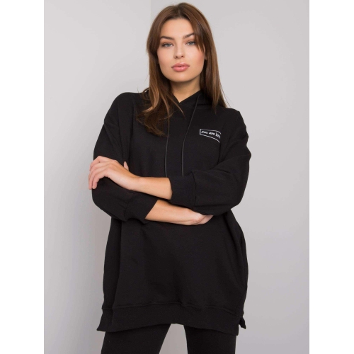 Černá bavlněná mikina s kapsami