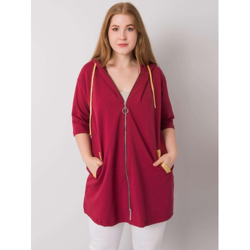 Maroon dámská mikina větší velikosti