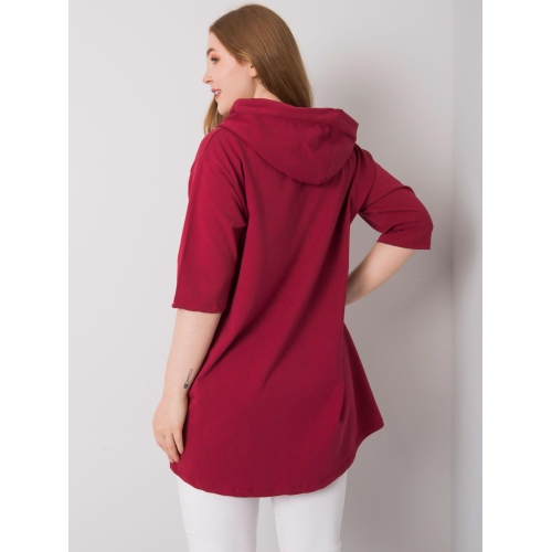 Maroon dámská mikina větší velikosti