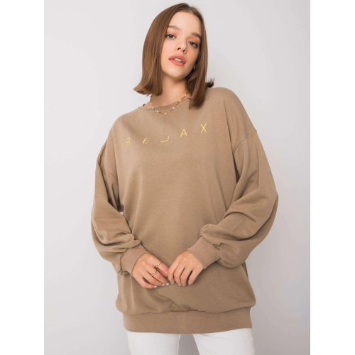 Tmavě béžová mikina bez kapuce