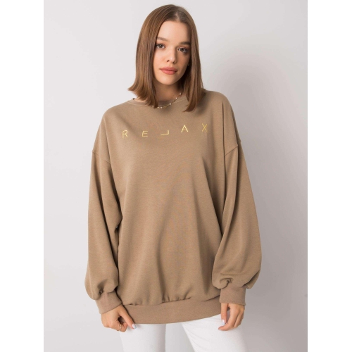 Tmavě béžová mikina bez kapuce