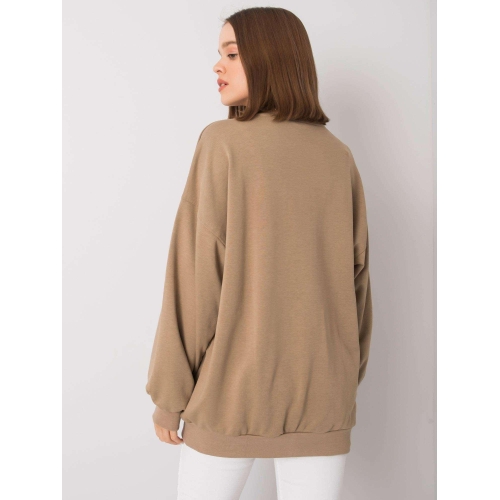 Tmavě béžová mikina bez kapuce