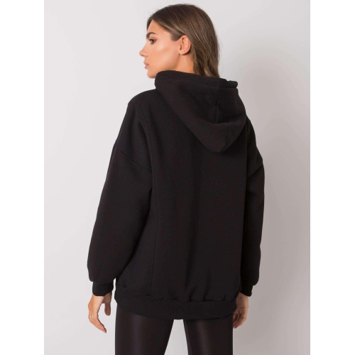 Černá bavlněná mikina s kapucí