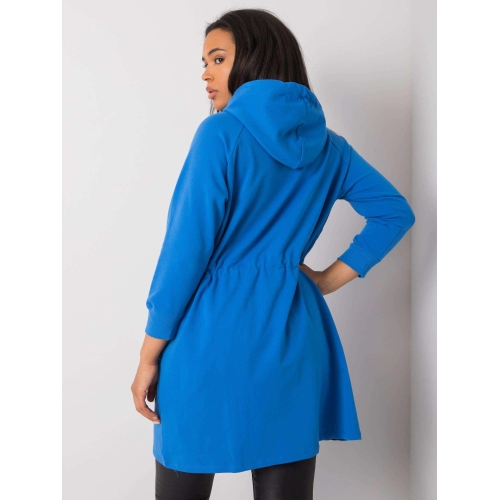 Tmavě modrá dlouhá mikina plus velikosti