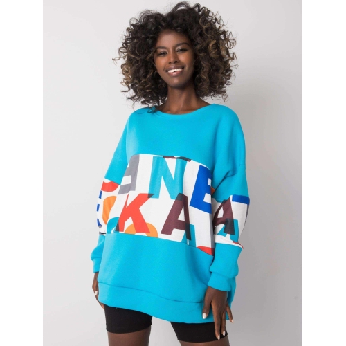 Dámská modrá mikina bez kapuce