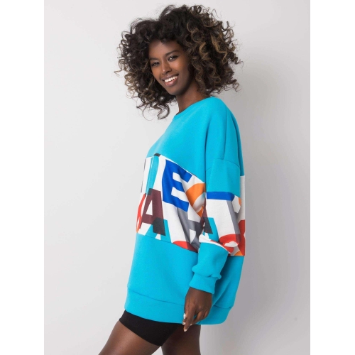 Dámská modrá mikina bez kapuce