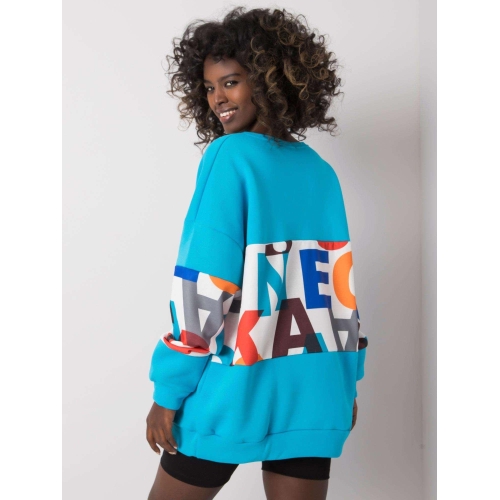 Dámská modrá mikina bez kapuce