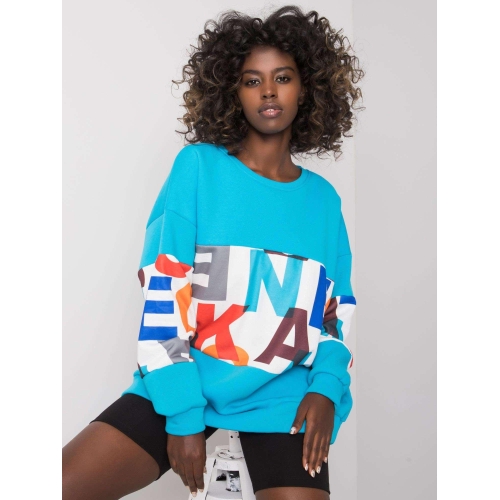 Dámská modrá mikina bez kapuce