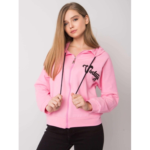 Růžová mikina s kapucí na zip
