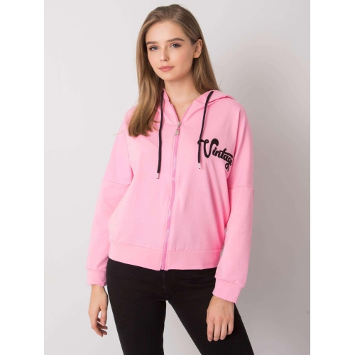 Růžová mikina s kapucí na zip