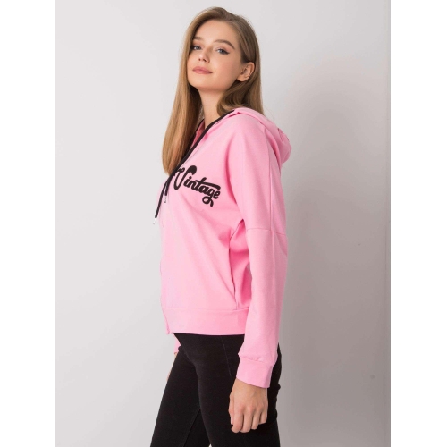 Růžová mikina s kapucí na zip