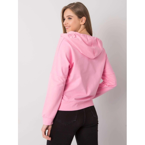 Růžová mikina s kapucí na zip