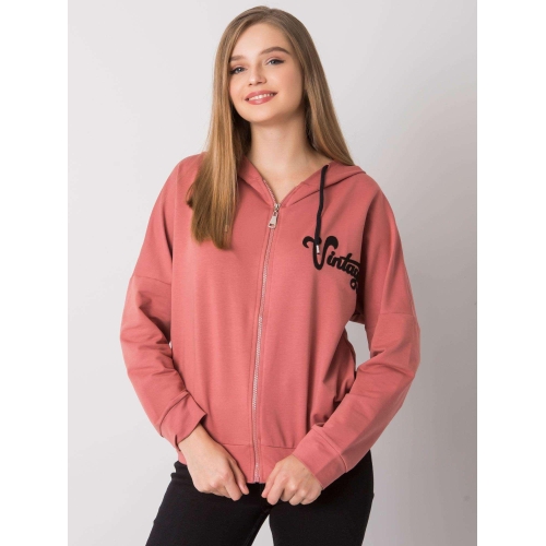 Světlá růžová mikina na zip