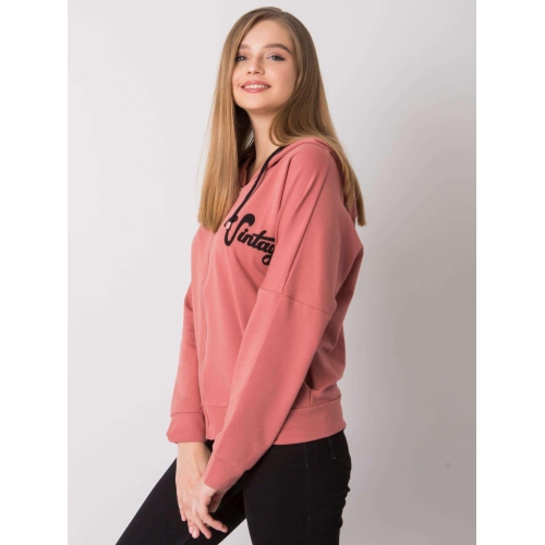 Světlá růžová mikina na zip