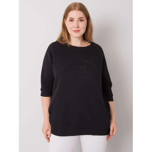 Dámská mikina plus velikosti černé barvy