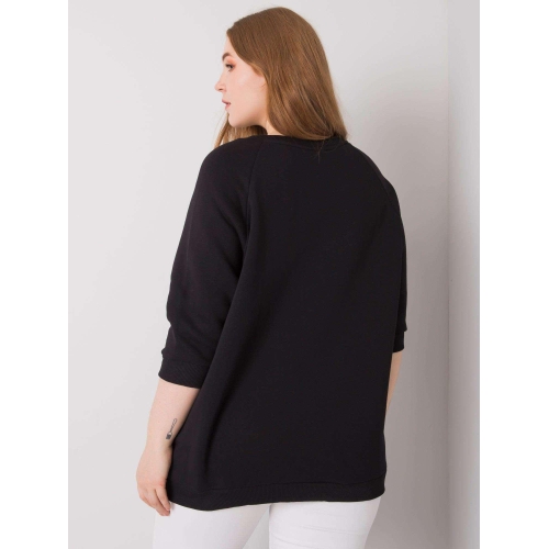 Dámská mikina plus velikosti černé barvy