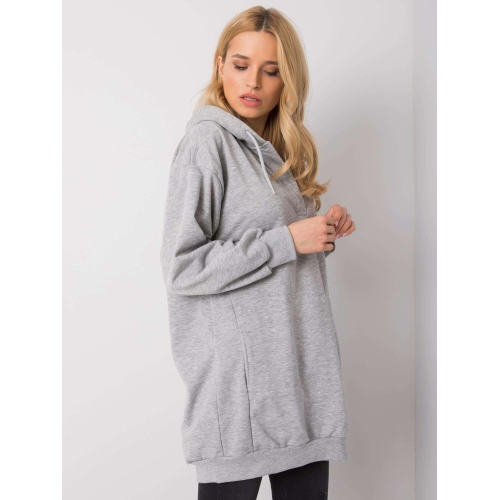 Šedá dámská mikina s kapucí
