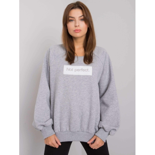 Bavlněná šedá mikina bez kapuce