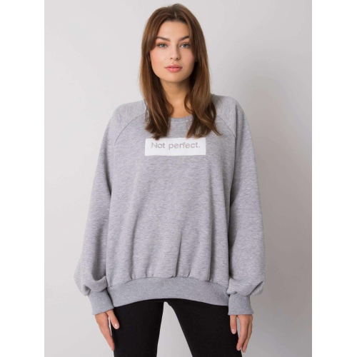 Bavlněná šedá mikina bez kapuce