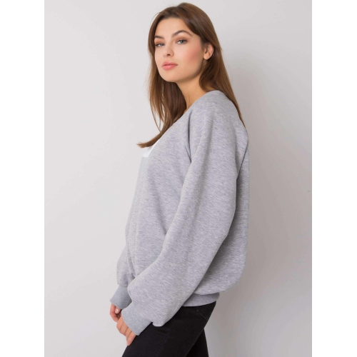 Bavlněná šedá mikina bez kapuce