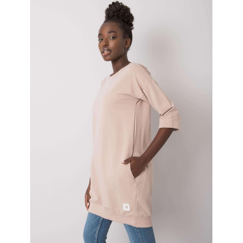 Dlouhá béžová mikina pro ženy