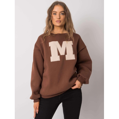 Hnědá mikina bez kapuce