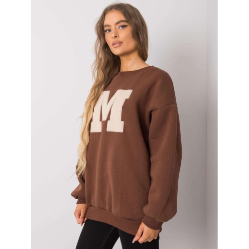 Hnědá mikina bez kapuce