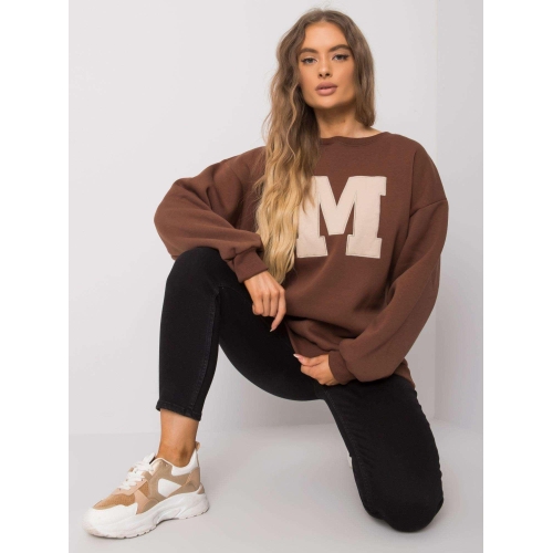 Hnědá mikina bez kapuce