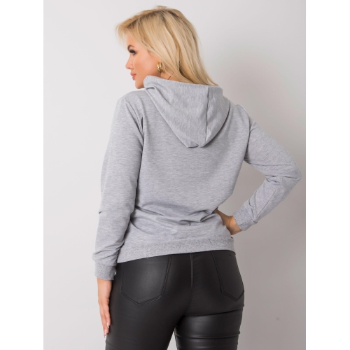 Šedá melange plus velikost mikina s kapucí