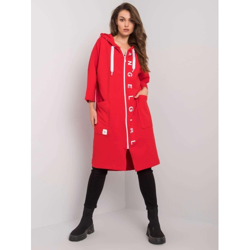 Červená mikina na zip