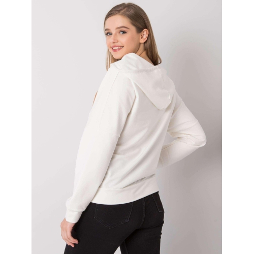 Ecru mikina na zip s kapucí