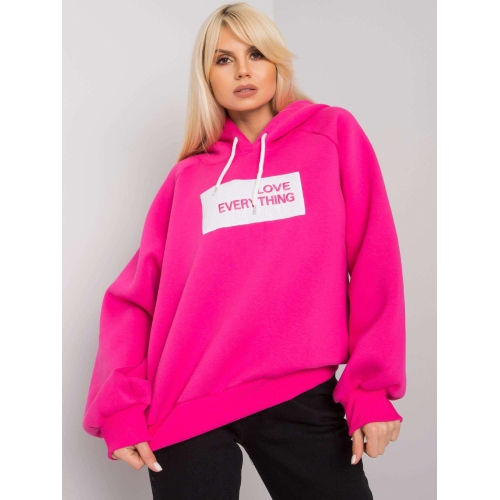 Fuchsiová vycpaná mikina s kapucí