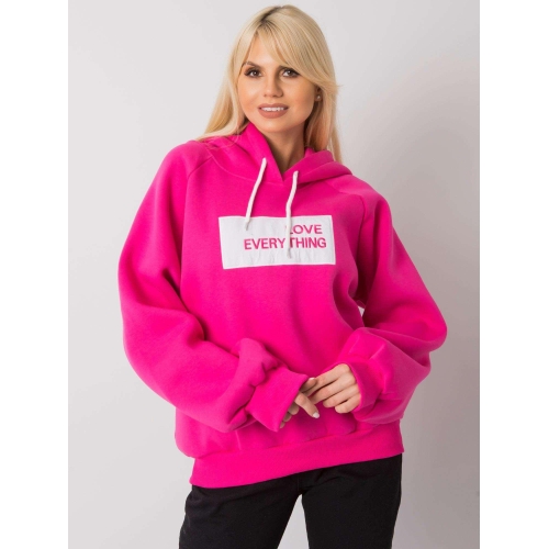 Fuchsiová vycpaná mikina s kapucí