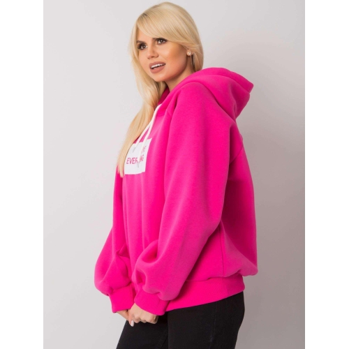 Fuchsiová vycpaná mikina s kapucí