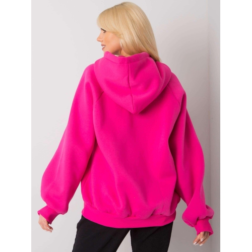 Fuchsiová vycpaná mikina s kapucí