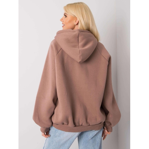 Hnědá vycpaná mikina s kapucí