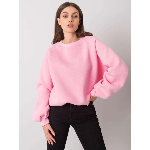 RUE PARIS Růžová jednobarevná mikina