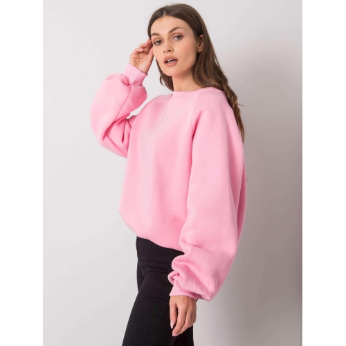 RUE PARIS Růžová jednobarevná mikina