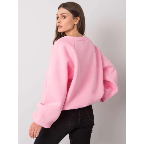 RUE PARIS Růžová jednobarevná mikina