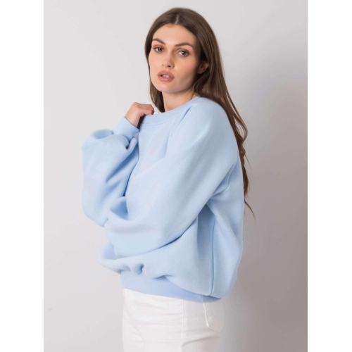 RUE PARIS Světle modrá jednobarevná mikina