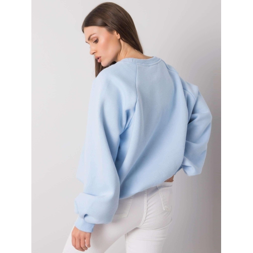 RUE PARIS Světle modrá jednobarevná mikina