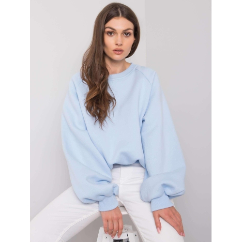 RUE PARIS Světle modrá jednobarevná mikina
