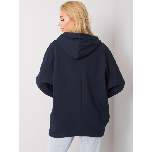 Tmavě modrá klokaní mikina s kapucí