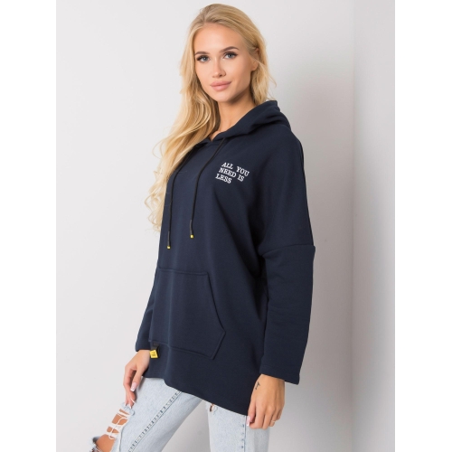 Tmavě modrá klokaní mikina s kapucí