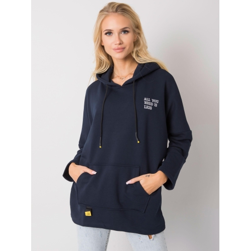 Tmavě modrá klokaní mikina s kapucí