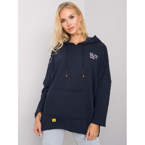 Tmavě modrá klokaní mikina s kapucí