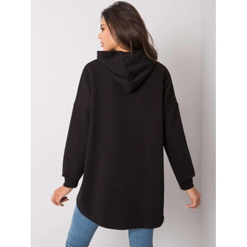 Černá bavlněná mikina s kapucí