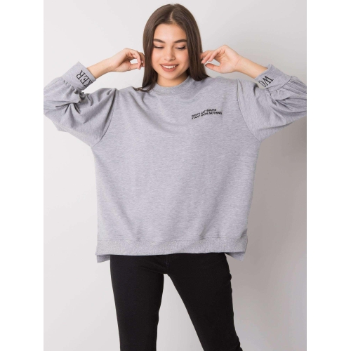 Bavlněná bavlněná mikina v šedé barvě