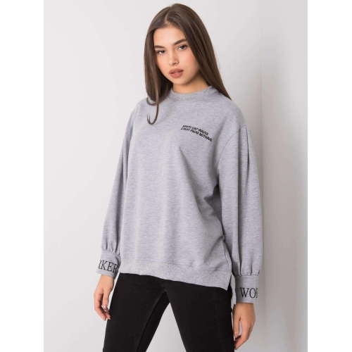 Bavlněná bavlněná mikina v šedé barvě