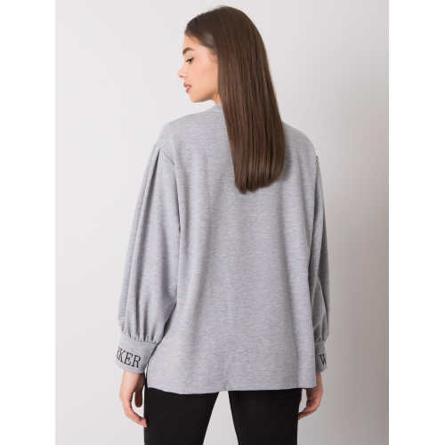 Bavlněná bavlněná mikina v šedé barvě